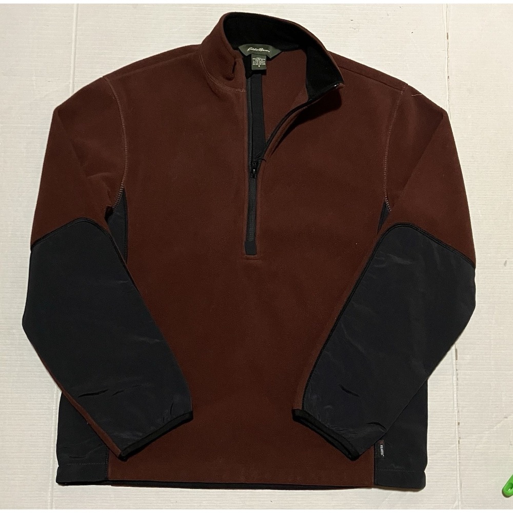 Eddie Bauer Polartec 1/2 Zip Pullover Fleece Sweatshirt Mens Size Small Maroon